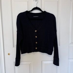 Abercrombie Black Button-Up Sweater Size S